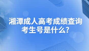湘潭成人高考成績(jī)查詢(xún)考生號(hào)是什么?