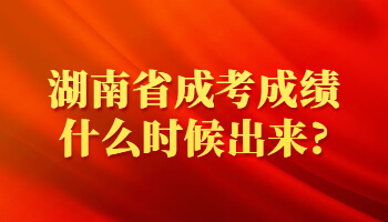 湖南省成考成績什么時(shí)候出來?
